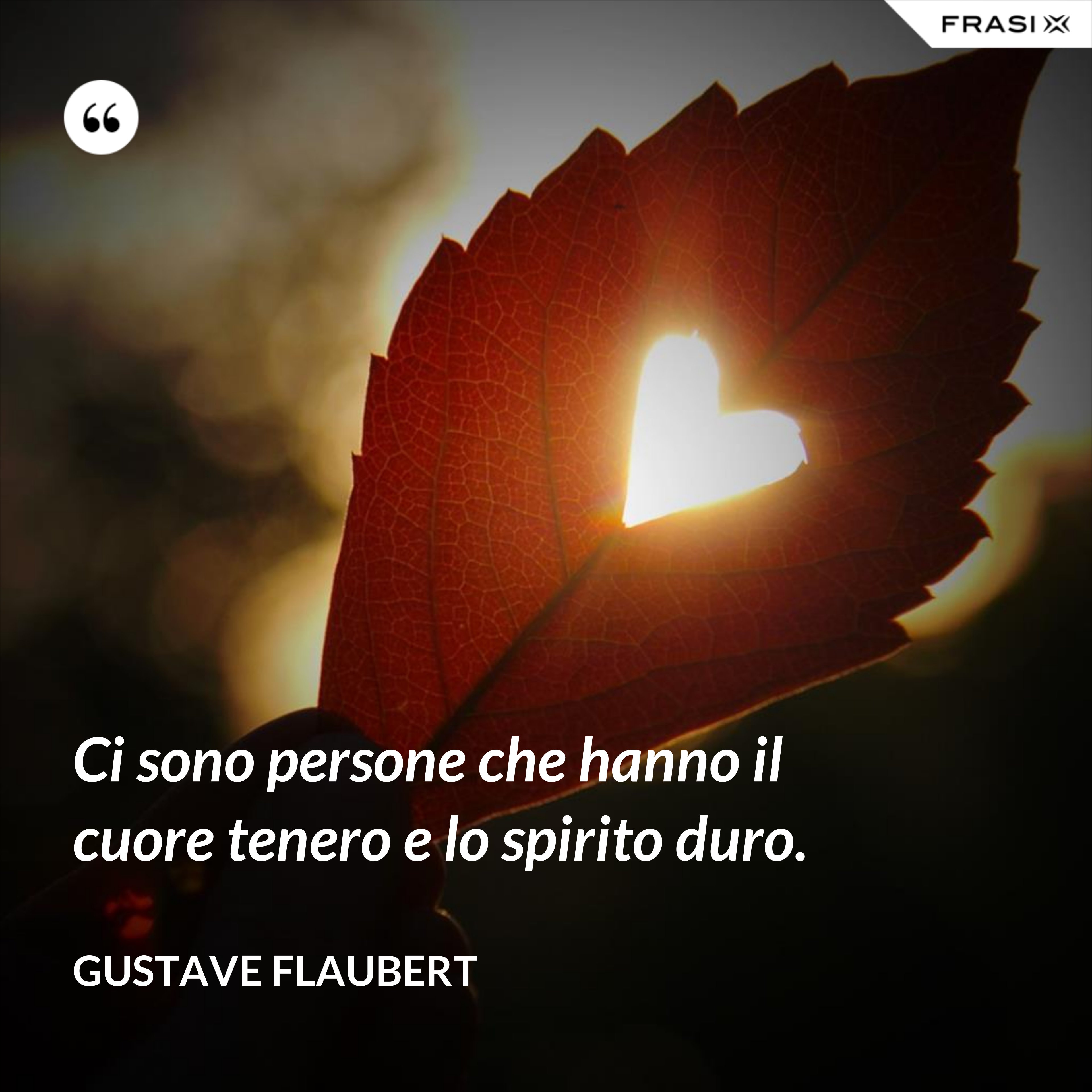 Ci sono persone che hanno il cuore tenero e lo spirito duro. - Gustave Flaubert