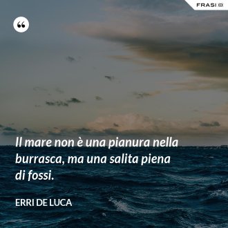 Il mare non è una pianura nella burrasca, ma una salita piena di fossi. - Erri De Luca