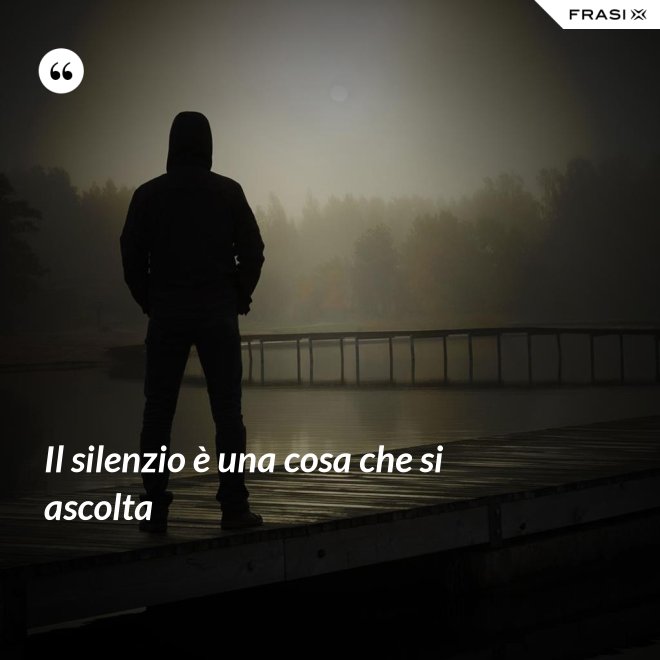 Il silenzio è una cosa che si ascolta - Anonimo