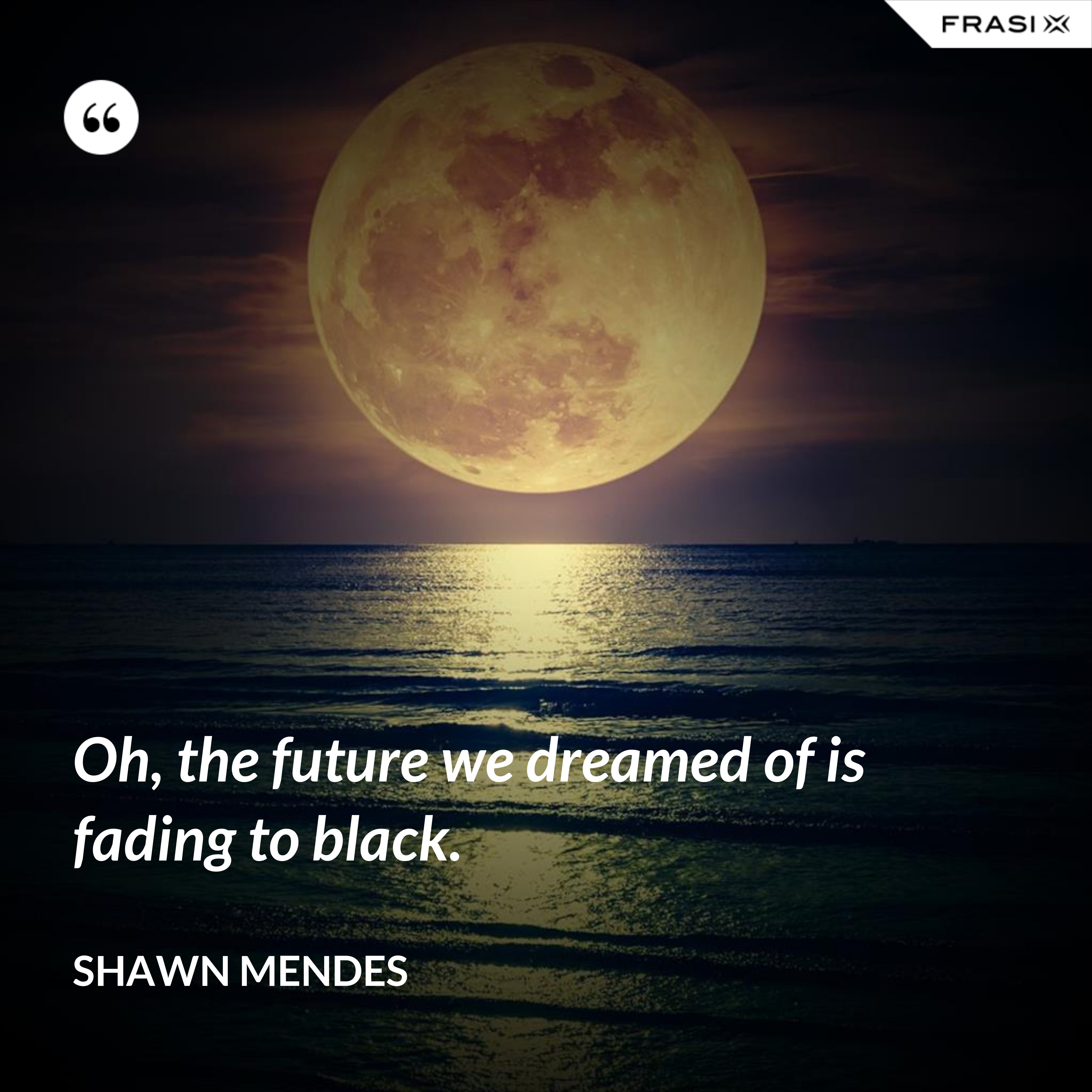Oh, the future we dreamed of is fading to black. - Shawn Mendes