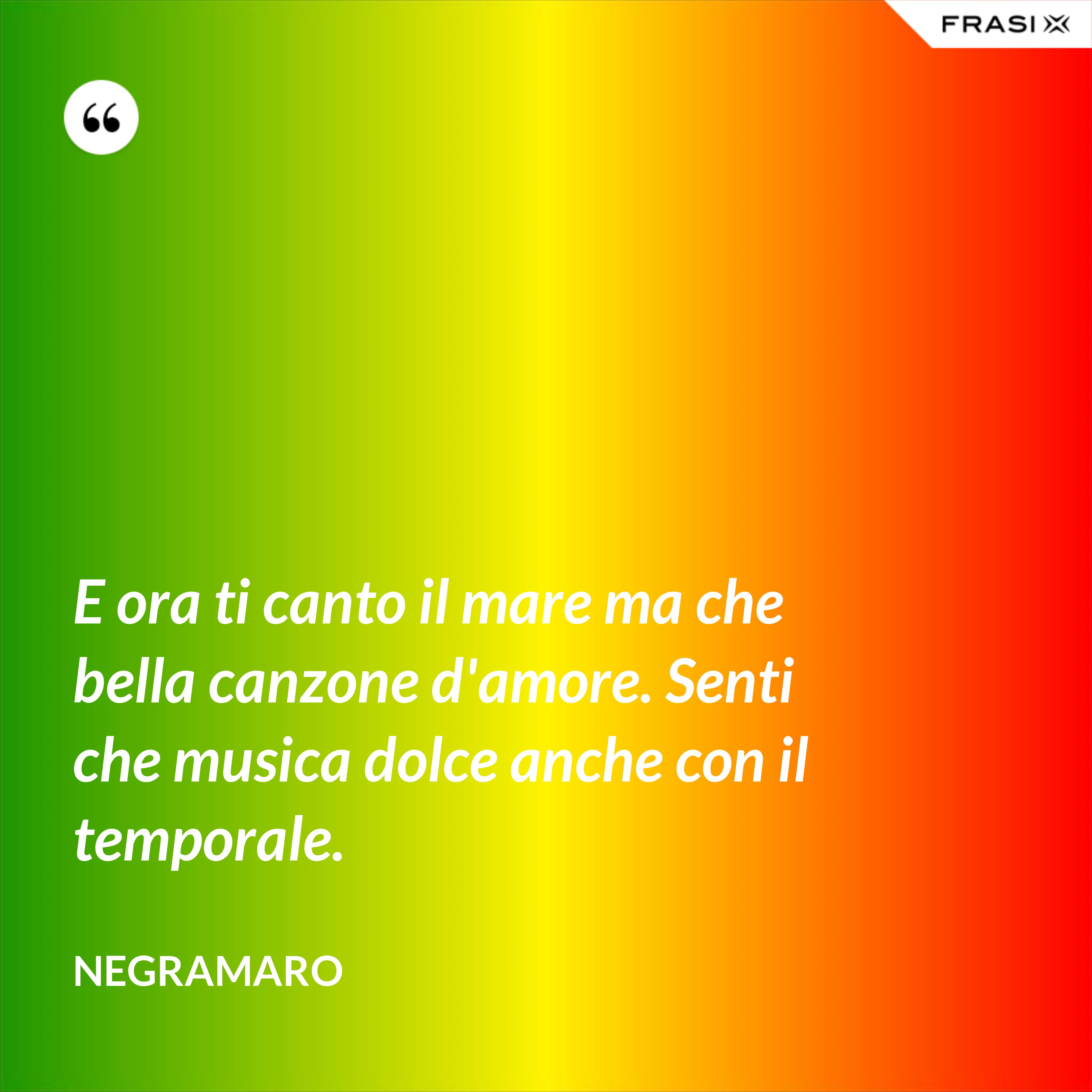 E ora ti canto il mare ma che bella canzone d'amore. Senti che musica dolce anche con il temporale. - Negramaro