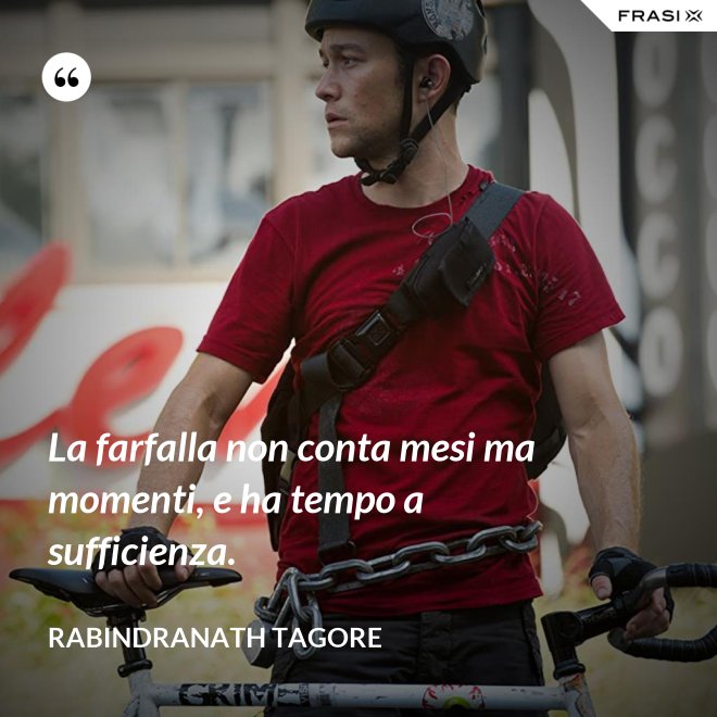 La farfalla non conta mesi ma momenti, e ha tempo a sufficienza. - Rabindranath Tagore