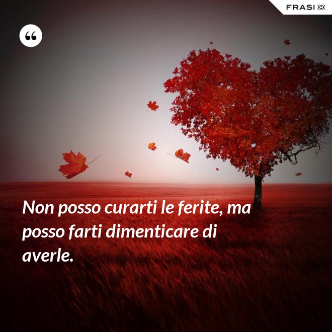 Non posso curarti le ferite, ma posso farti dimenticare di averle. - Anonimo