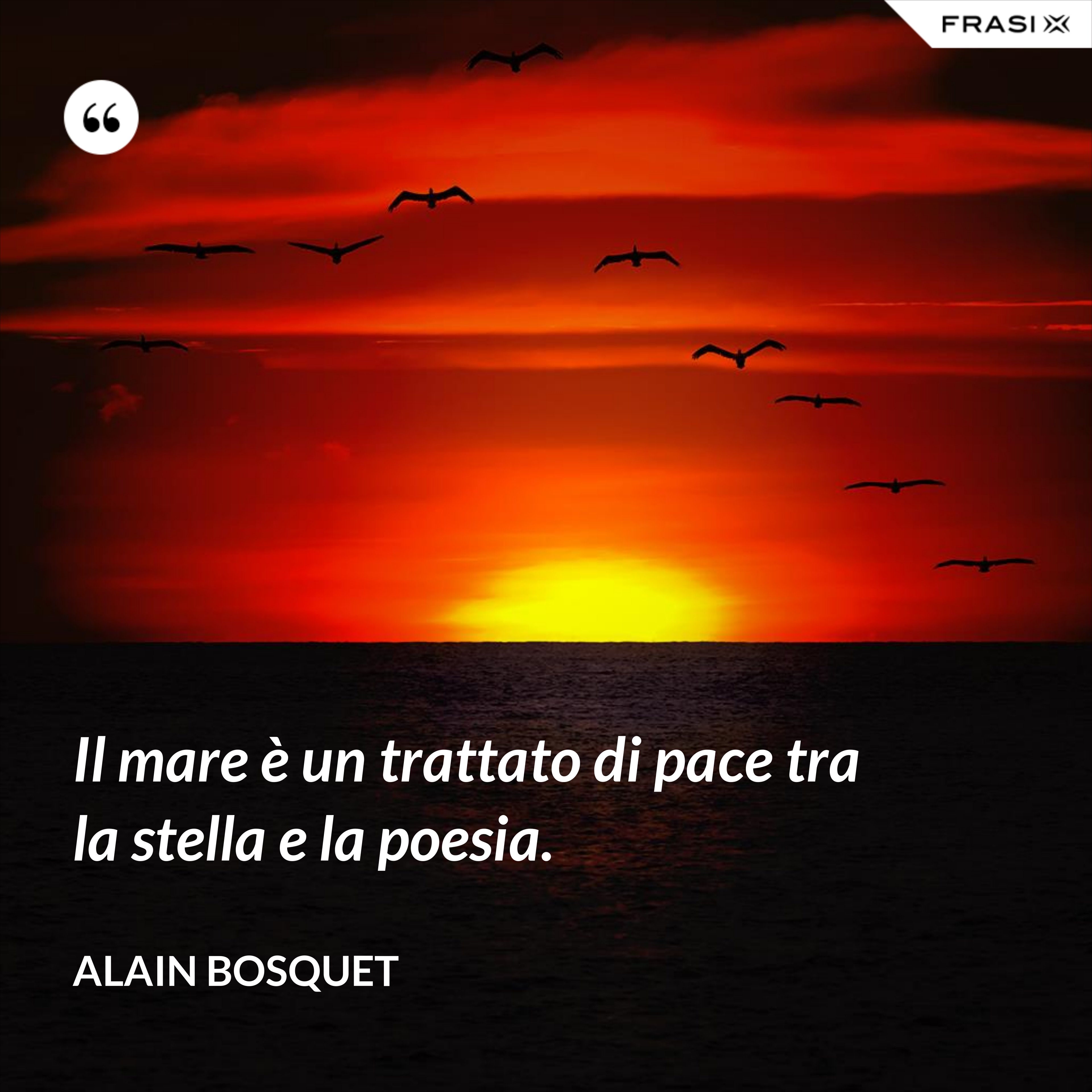 Il mare è un trattato di pace tra la stella e la poesia. - Alain Bosquet