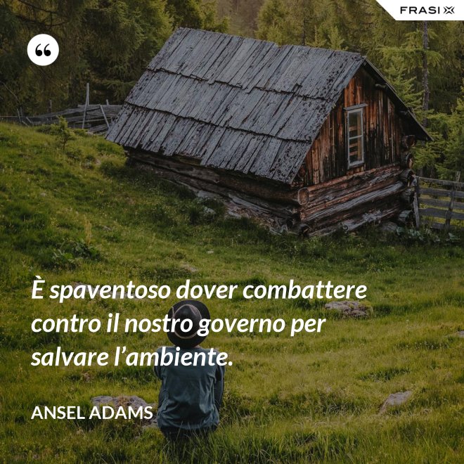 È spaventoso dover combattere contro il nostro governo per salvare l’ambiente. - Ansel Adams