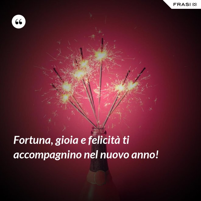 Fortuna, gioia e felicità ti accompagnino nel nuovo anno! - Anonimo