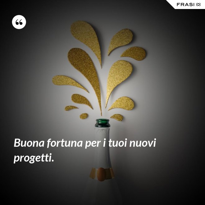 Buona fortuna per i tuoi nuovi progetti. - Anonimo
