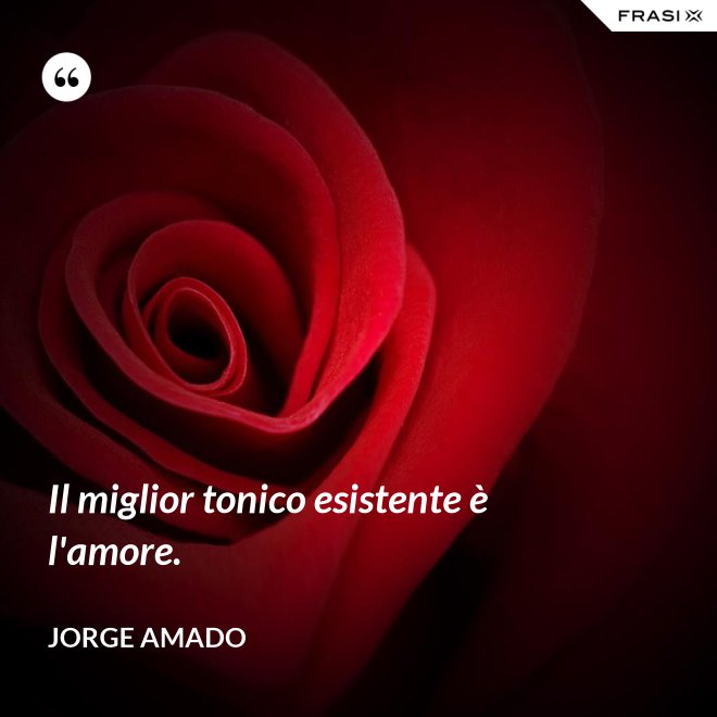 Il miglior tonico esistente è l'amore. - Jorge Amado