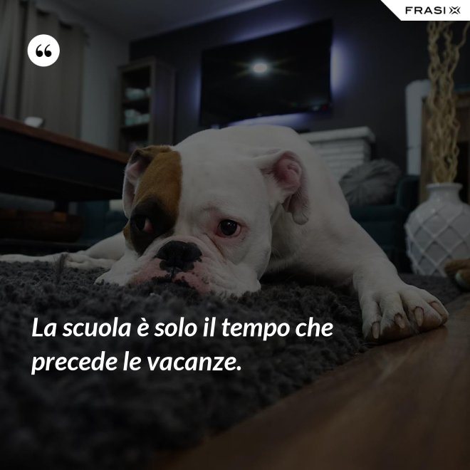 La scuola è solo il tempo che precede le vacanze. - Anonimo