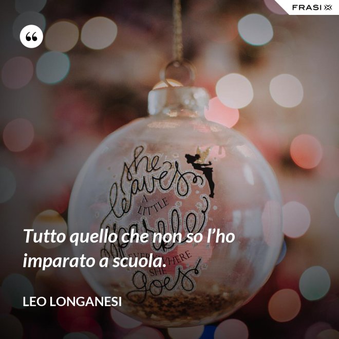 Tutto quello che non so l’ho imparato a scuola. - Leo Longanesi