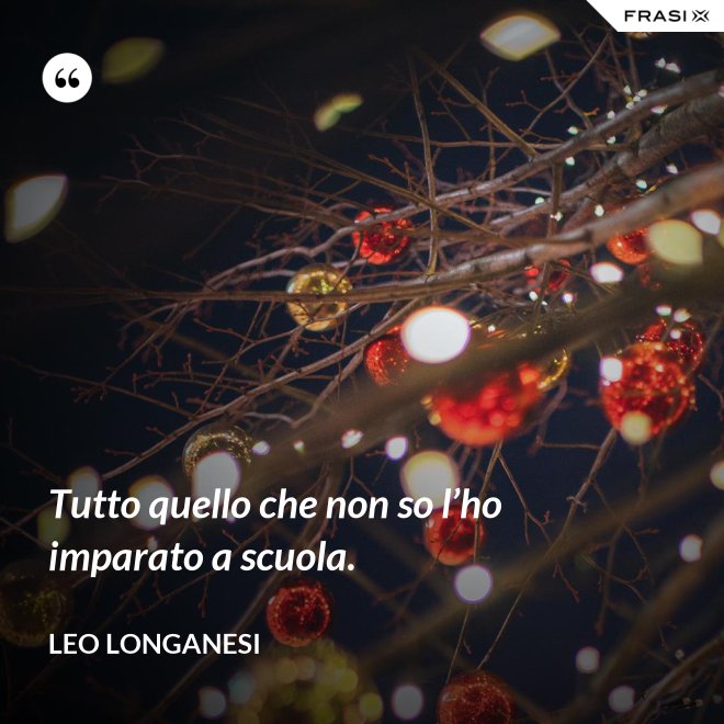 Tutto quello che non so l’ho imparato a scuola. - Leo Longanesi