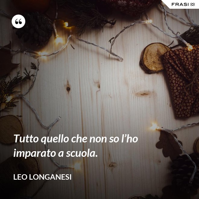 Tutto quello che non so l’ho imparato a scuola. - Leo Longanesi