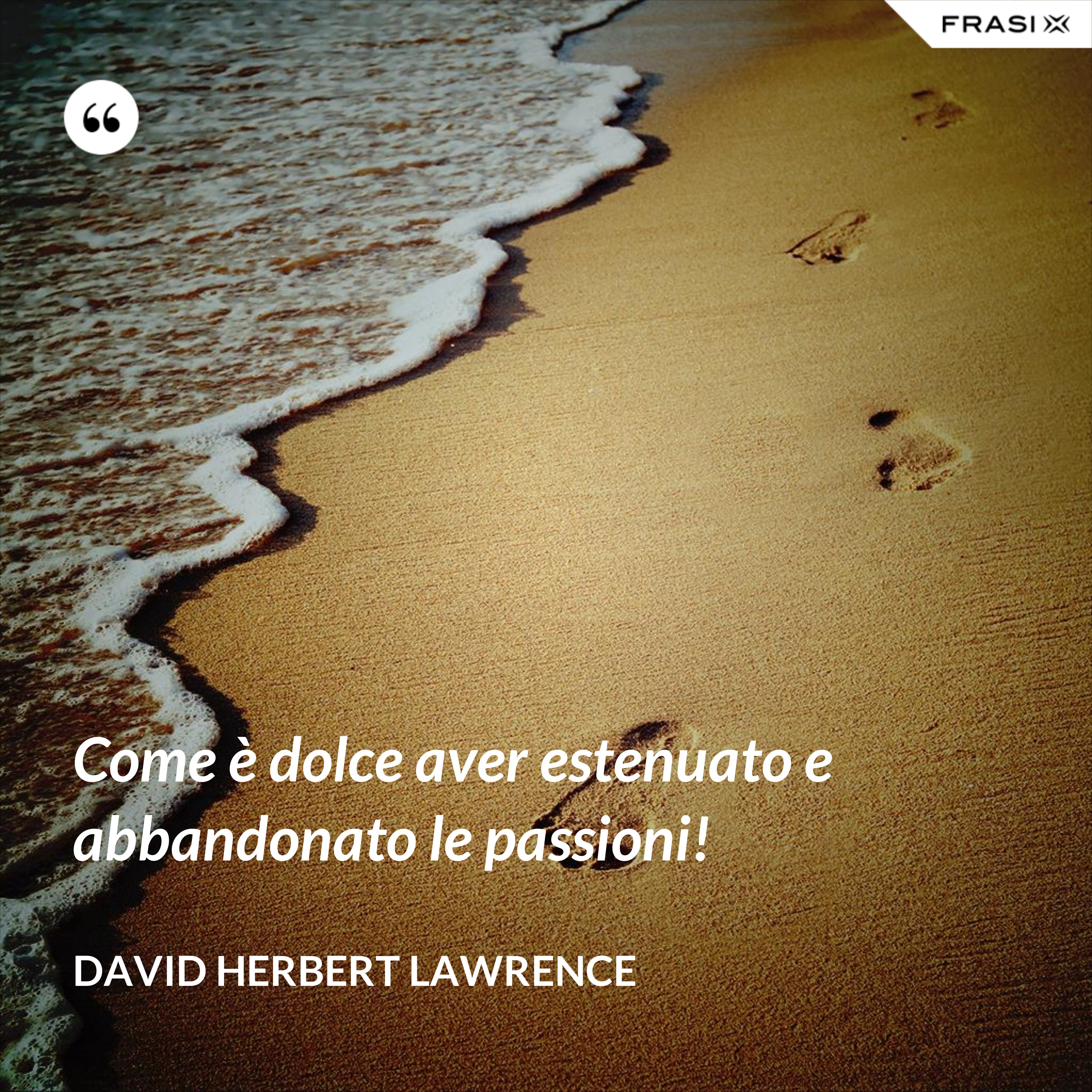 Come è dolce aver estenuato e abbandonato le passioni! - David Herbert Lawrence