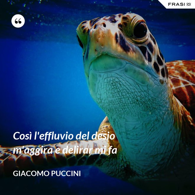 Così l'effluvio del desio m'aggira e delirar mi fa - Giacomo Puccini