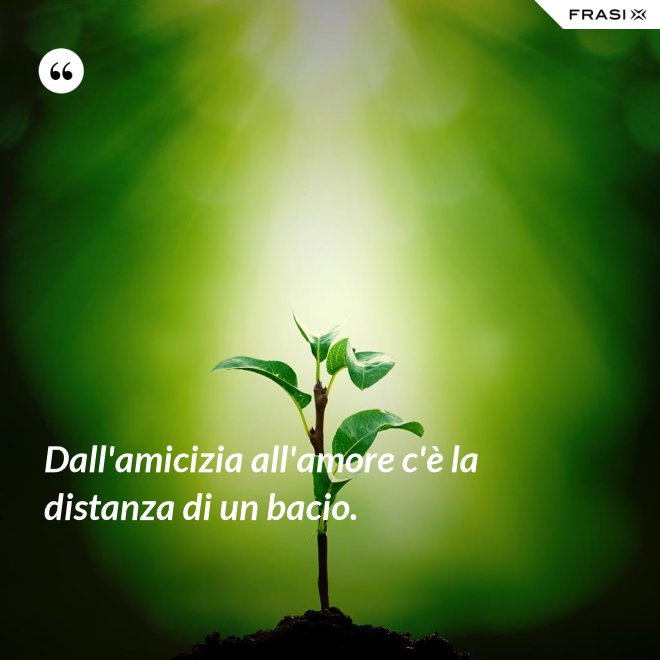 Dall'amicizia all'amore c'è la distanza di un bacio. - Anonimo