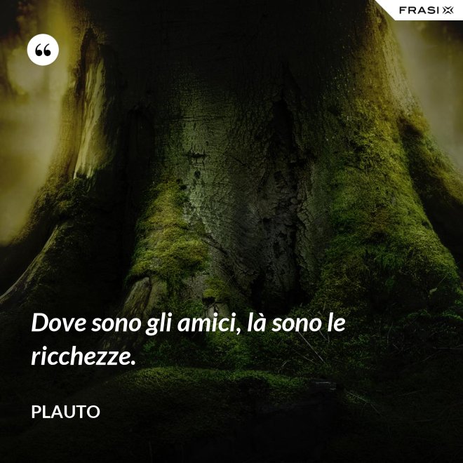 Dove sono gli amici, là sono le ricchezze. - Plauto