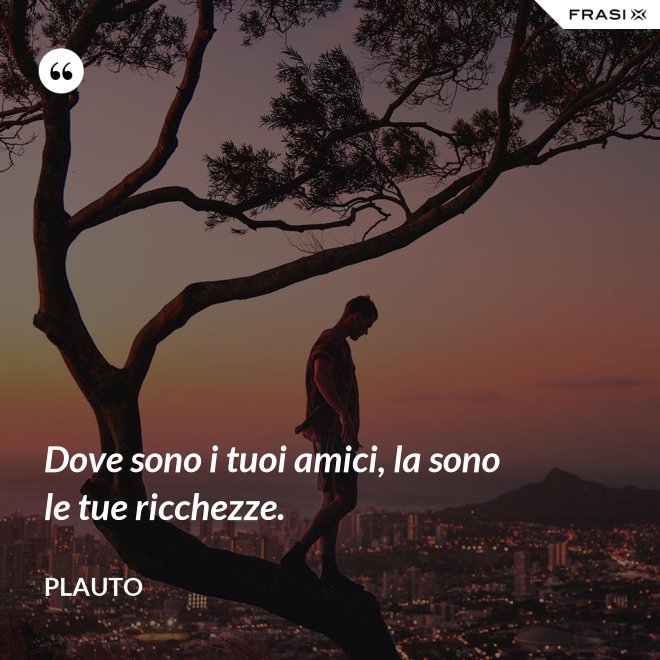Dove sono i tuoi amici, la sono le tue ricchezze. - Plauto