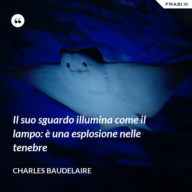 Il suo sguardo illumina come il lampo: è una esplosione nelle tenebre - Charles Baudelaire