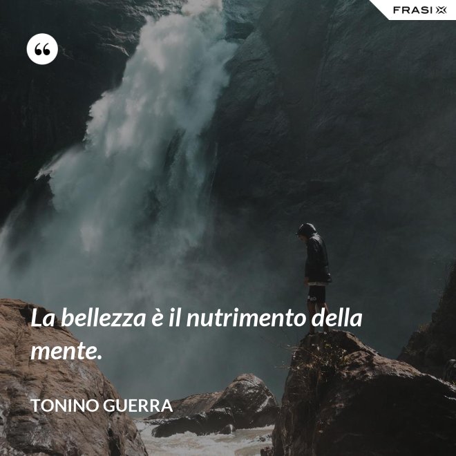 La bellezza è il nutrimento della mente. - Tonino Guerra