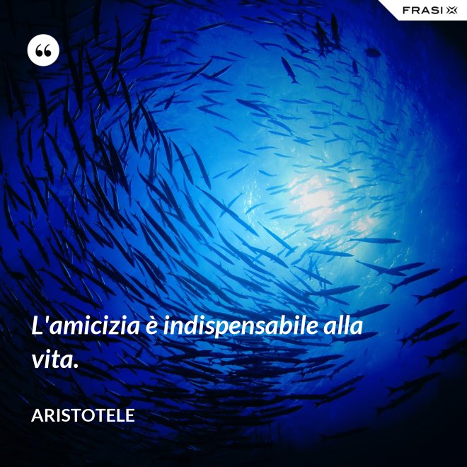 L'amicizia è indispensabile alla vita. - Aristotele