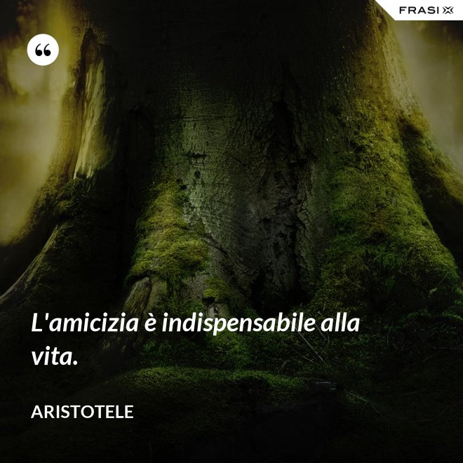 L'amicizia è indispensabile alla vita. - Aristotele
