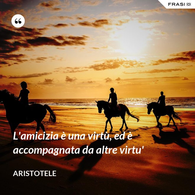 L'amicizia è una virtù, ed è accompagnata da altre virtu' - Aristotele