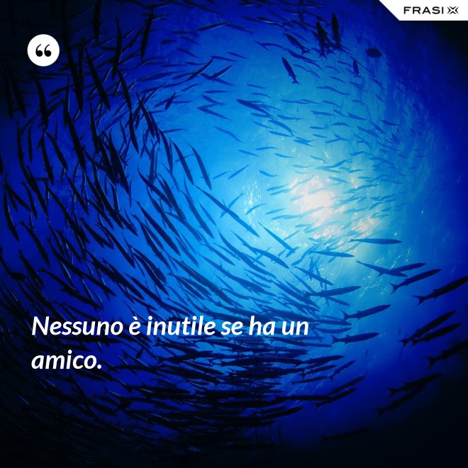Nessuno è inutile se ha un amico. - Anonimo
