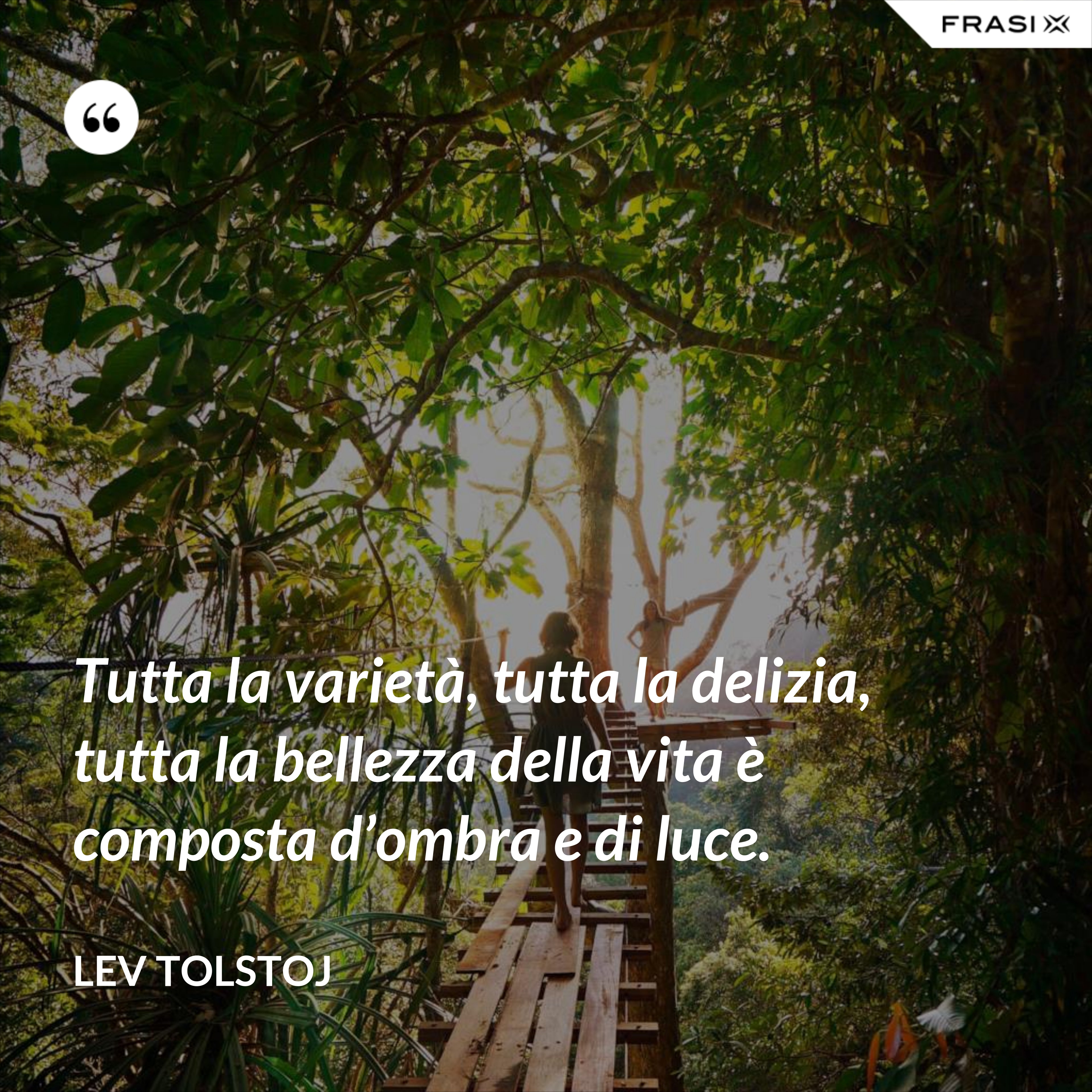 Tutta la varietà, tutta la delizia, tutta la bellezza della vita è composta d’ombra e di luce. - Lev Tolstoj