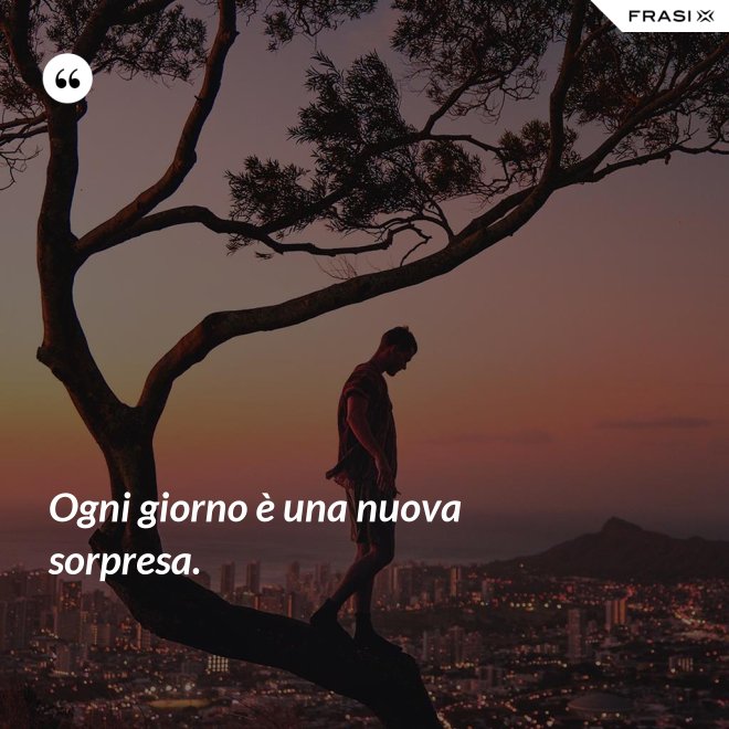 Ogni giorno è una nuova sorpresa. - Anonimo