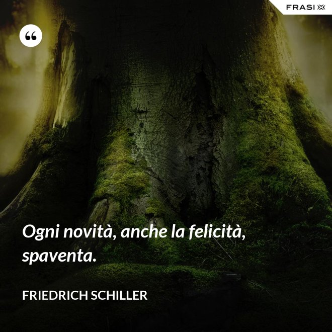 Ogni novità, anche la felicità, spaventa. - Friedrich Schiller