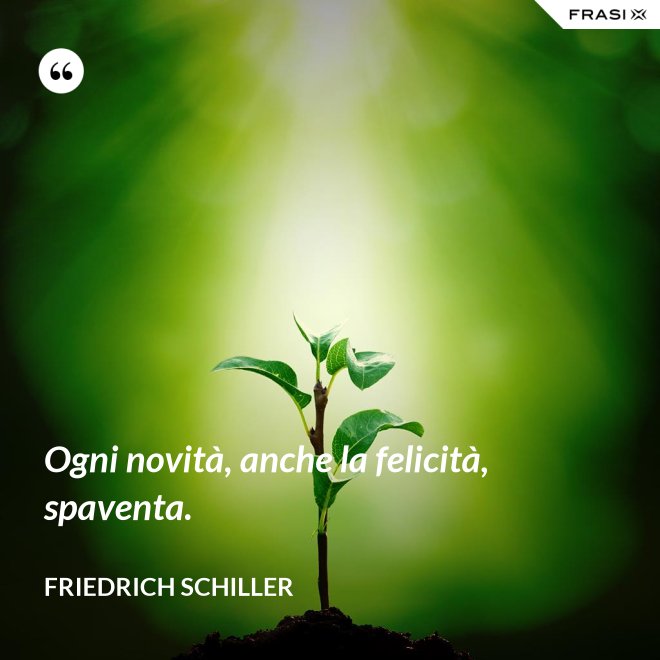 Ogni novità, anche la felicità, spaventa. - Friedrich Schiller