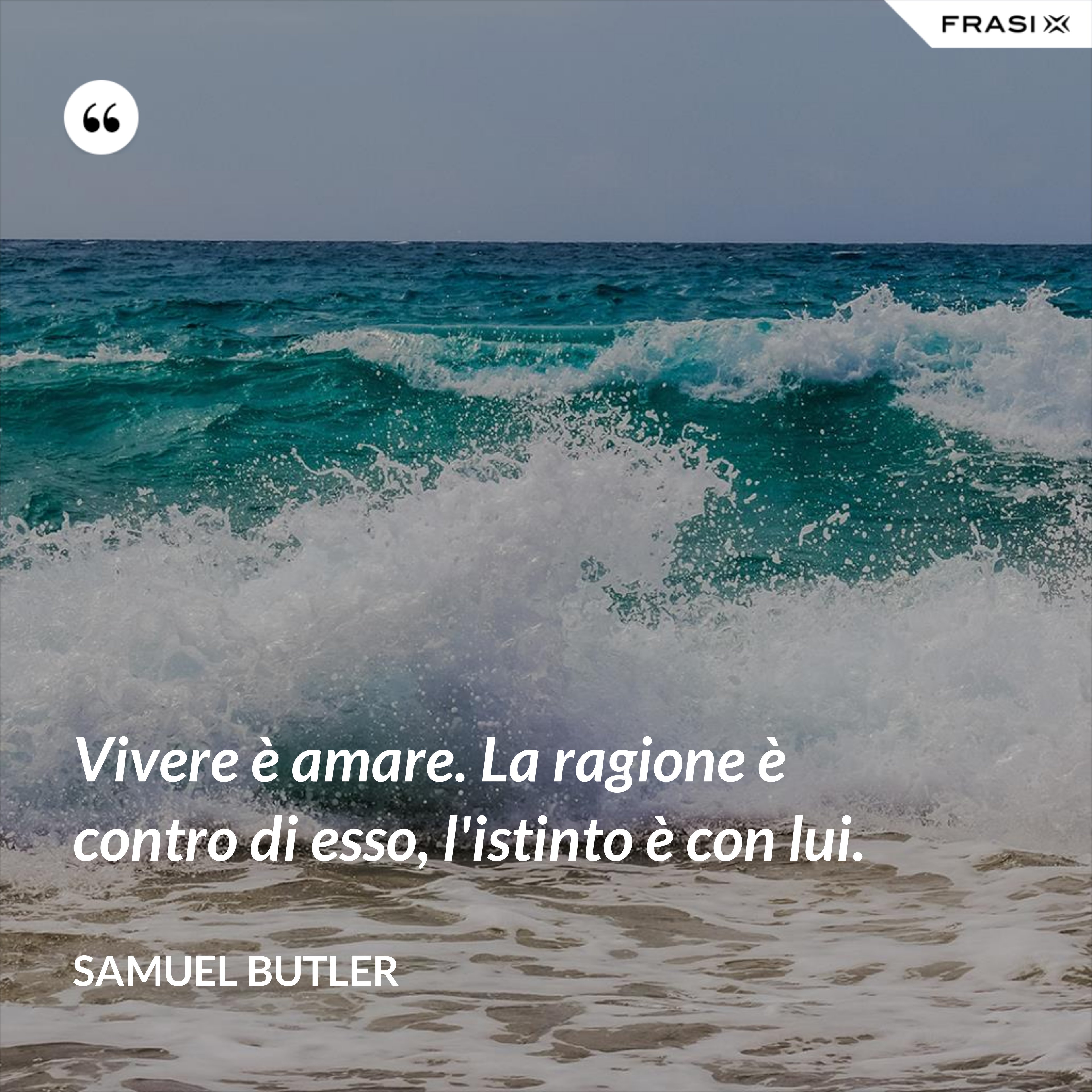 Vivere è amare. La ragione è contro di esso, l'istinto è con lui. - Samuel Butler