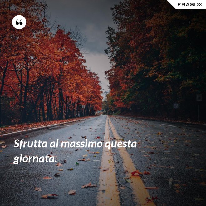Sfrutta al massimo questa giornata. - Anonimo