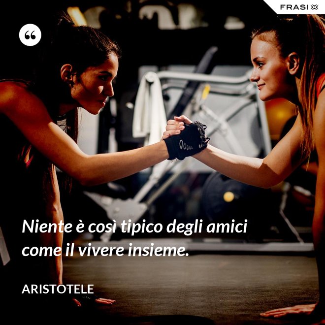 Niente è così tipico degli amici come il vivere insieme. - Aristotele