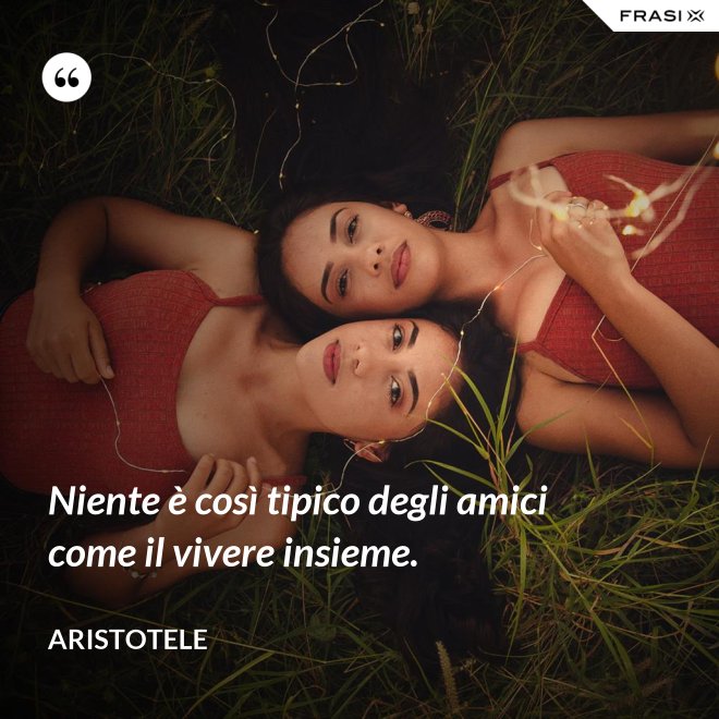 Niente è così tipico degli amici come il vivere insieme. - Aristotele