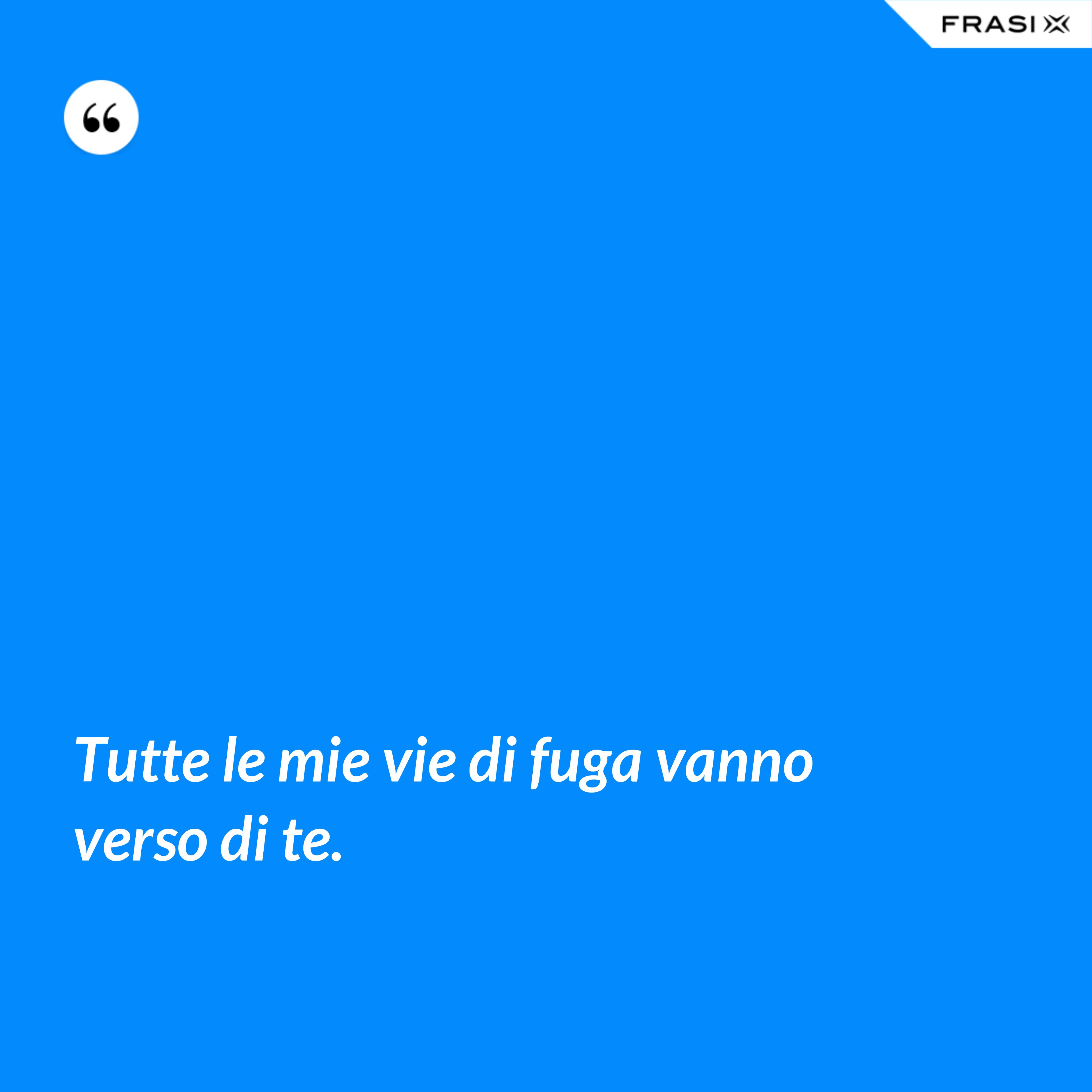 Tutte le mie vie di fuga vanno verso di te. - Anonimo