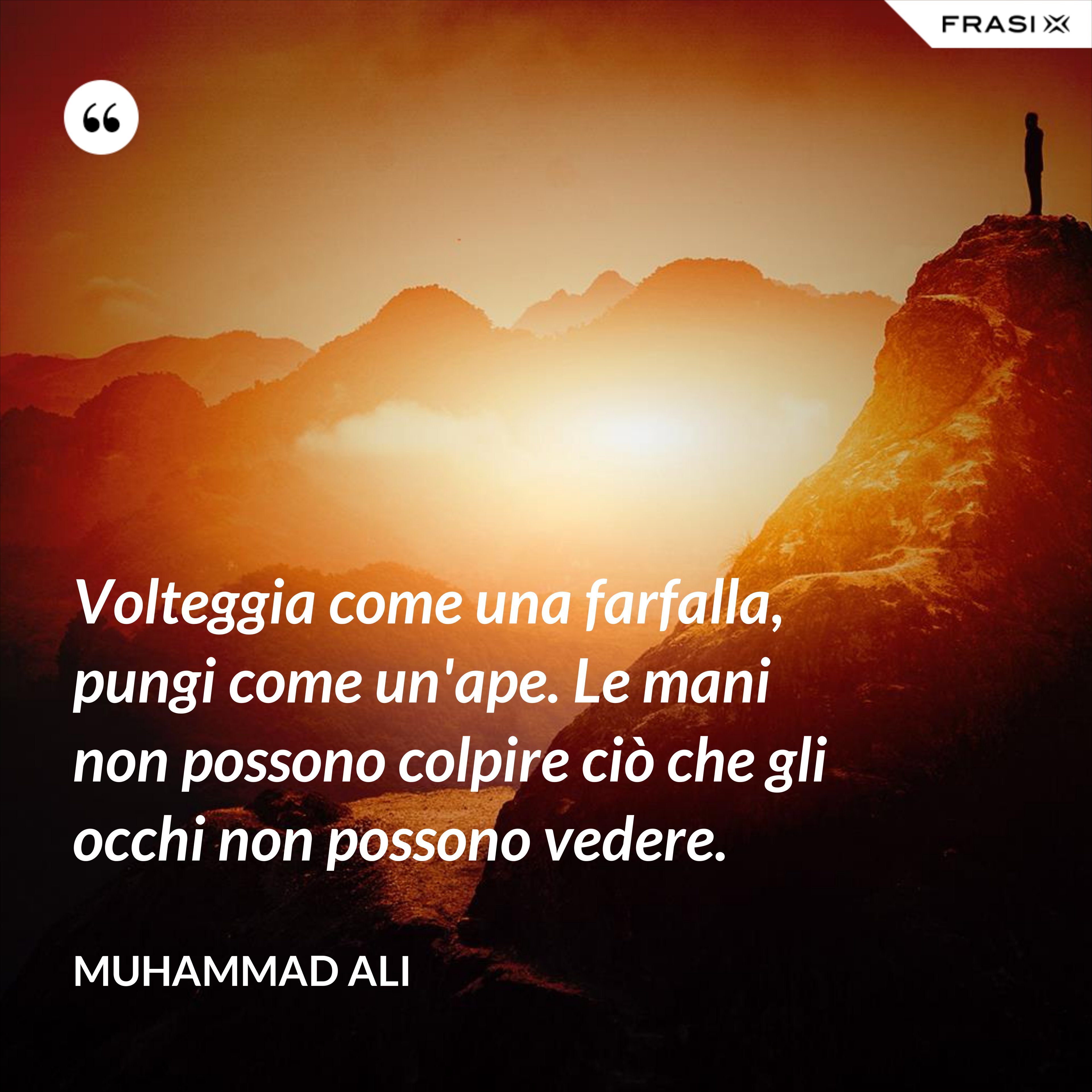 Volteggia come una farfalla, pungi come un'ape. Le mani non possono colpire ciò che gli occhi non possono vedere. - Muhammad Ali