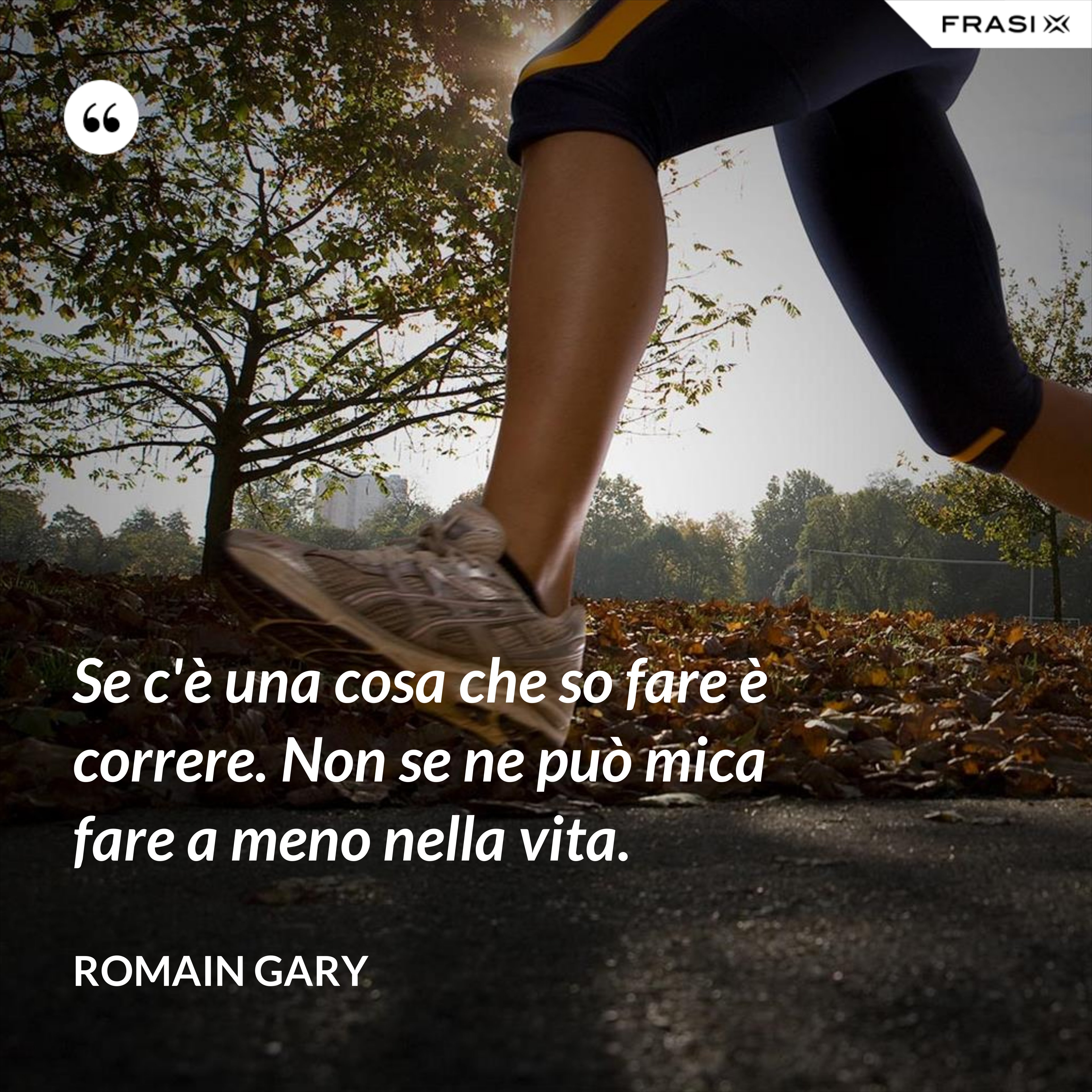 Se c'è una cosa che so fare è correre. Non se ne può mica fare a meno nella vita. - Romain Gary