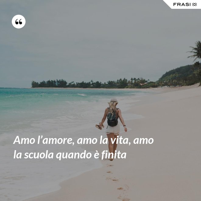 Amo l’amore, amo la vita, amo la scuola quando è finita - Anonimo