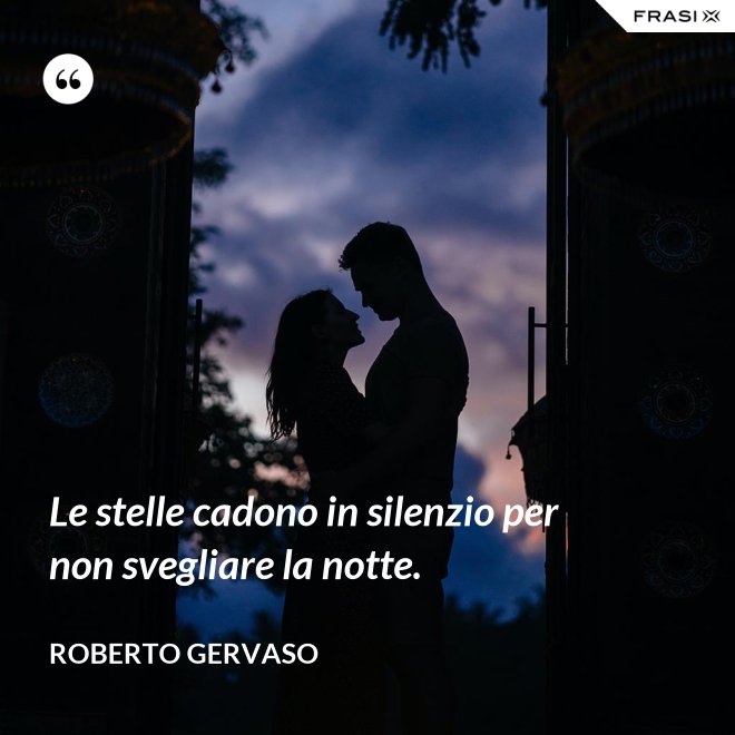 Le stelle cadono in silenzio per non svegliare la notte. - Roberto Gervaso