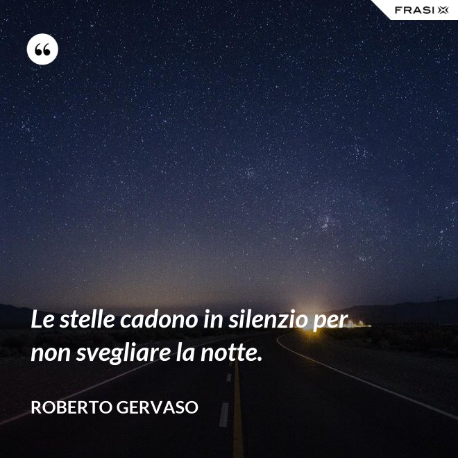 Le stelle cadono in silenzio per non svegliare la notte. - Roberto Gervaso
