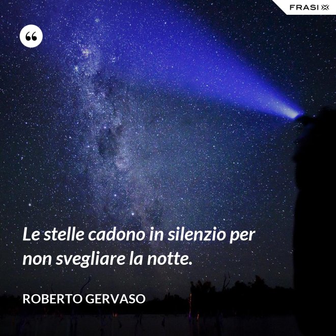 Le stelle cadono in silenzio per non svegliare la notte. - Roberto Gervaso