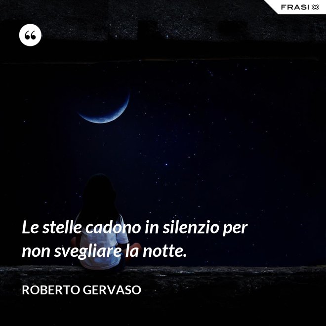 Le stelle cadono in silenzio per non svegliare la notte. - Roberto Gervaso