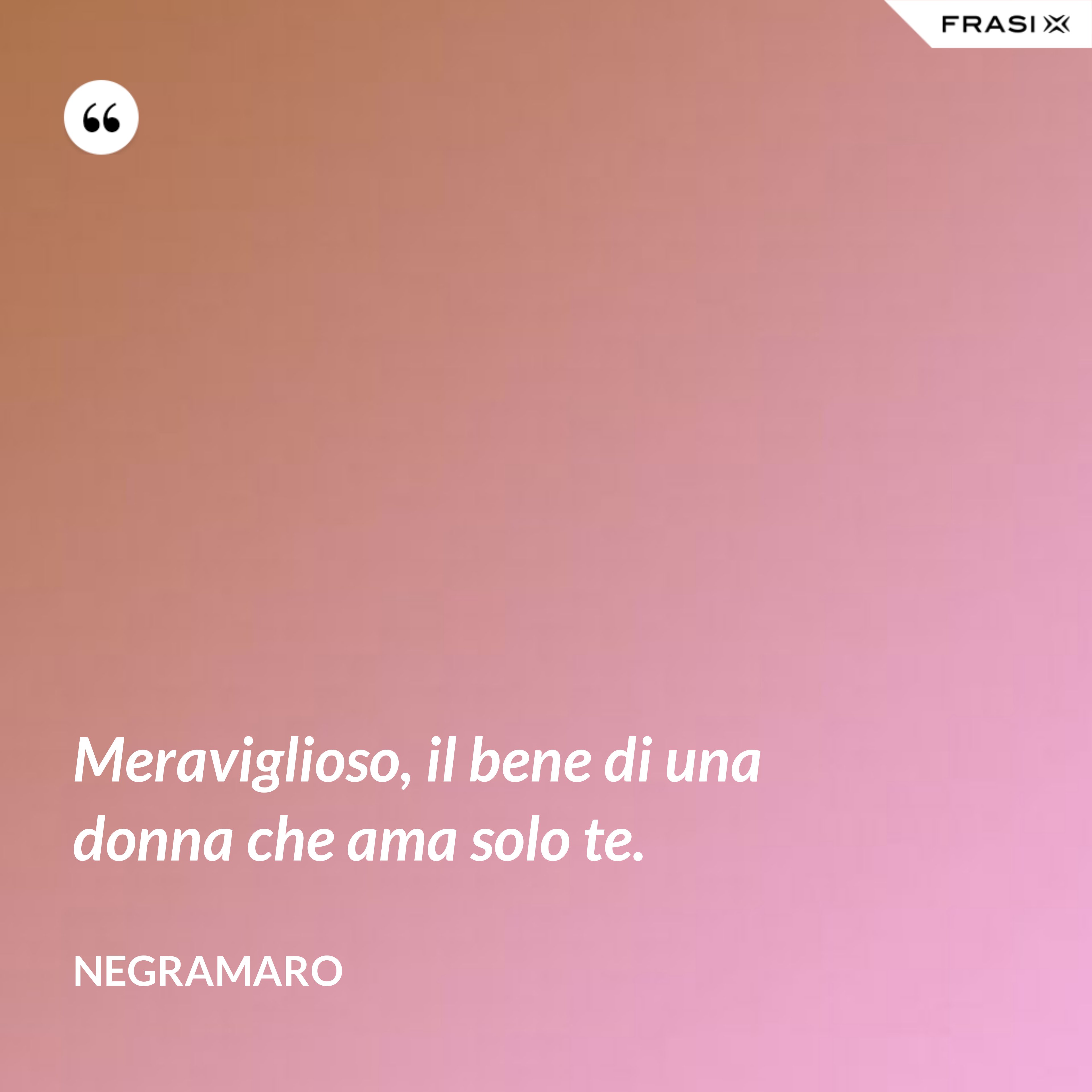 Meraviglioso, il bene di una donna che ama solo te. - Negramaro