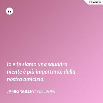 Io e te siamo una squadra, niente è più importante della nostra amicizia. - James 'Sulley' Sullivan