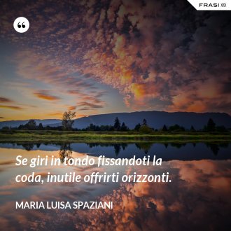 Se giri in tondo fissandoti la coda, inutile offrirti orizzonti. - Maria Luisa Spaziani
