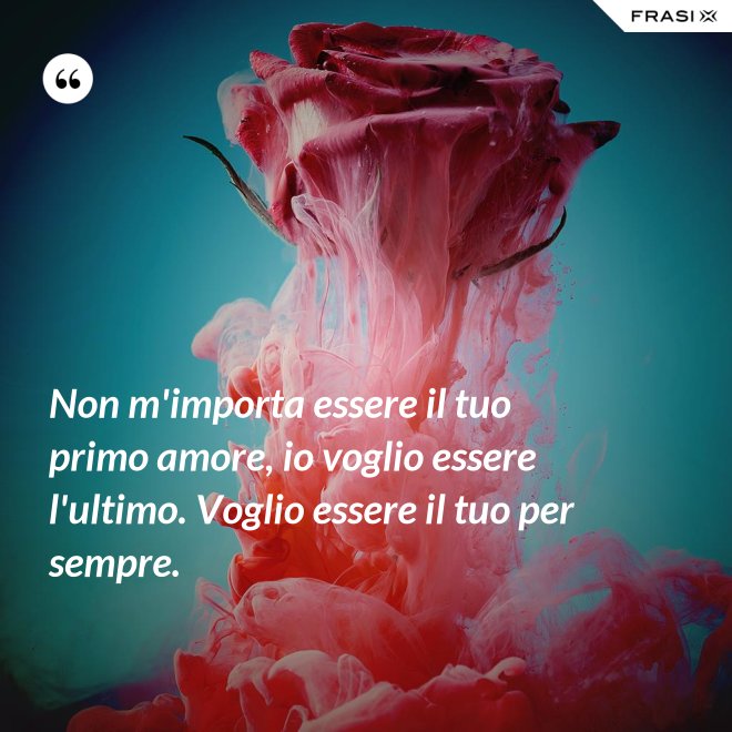Non m'importa essere il tuo primo amore, io voglio essere l'ultimo. Voglio essere il tuo per sempre. - Anonimo