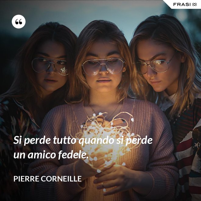 Si perde tutto quando si perde un amico fedele. - Pierre Corneille