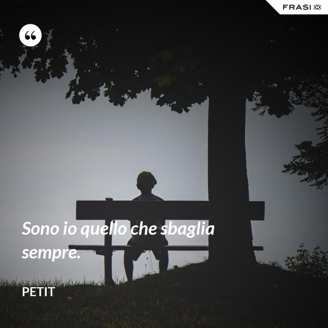 Sono io quello che sbaglia sempre. - Petit