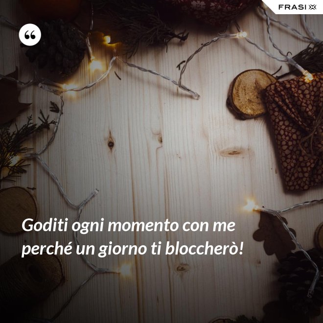 Goditi ogni momento con me perché un giorno ti bloccherò! - Anonimo